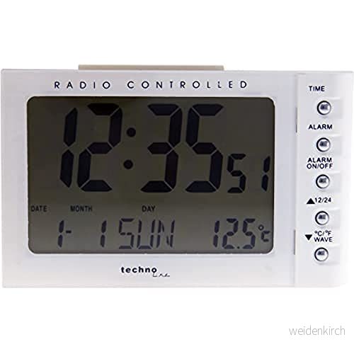 Radiostyrd väckarklocka WT 188 med datum/veckodagsvisning och inomhustemperaturdisplay 4029665101880