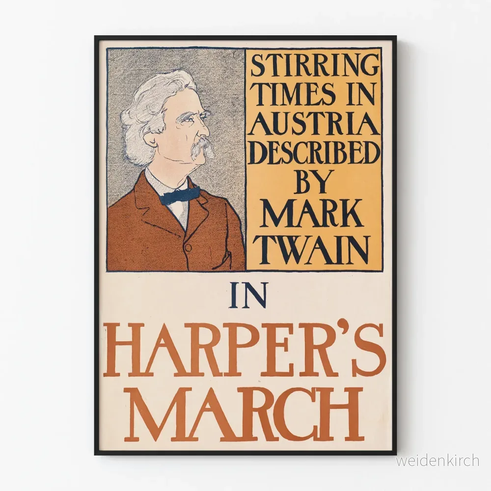 Vintageposter av Mark Twain: Upprörande tider i Österrike