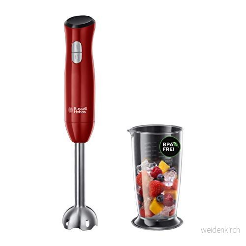 Russell Hobbs stavmixer, 2 hastigheter, pulsfunktion, rostfritt stål, 500ml behållare, tål diskmaskin, röd, 500W Desire 24690 56 4008496941735