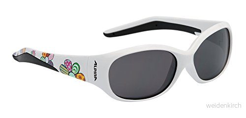 ALPINA FLEXXY barn flexibla och okrossbara solglasögon med 100% UV skydd för barn, vitt blomglans, en storlek 4003692225566