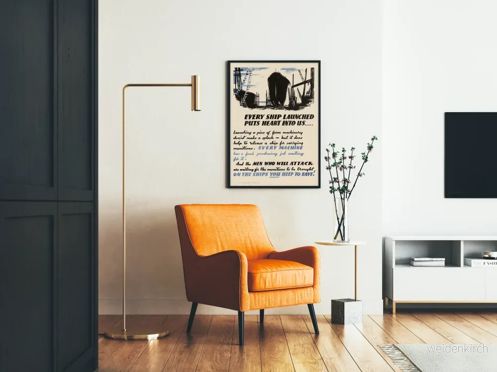 Vintage dekorativ poster med fartyg och ammunition - Bild 2