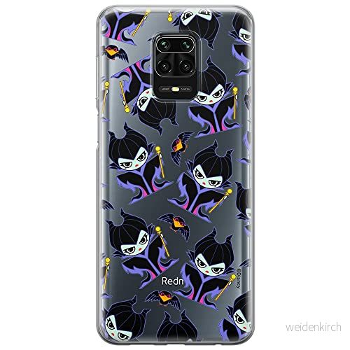 ERT GROUP mobiltelefonfodral för Xiaomi REDMI NOTE 9 PRO/ 9S originalt och officiellt licensierat Disney mönster Maleficent 004 anpassad till formen på mobiltelefonen, gedeeltelijk transparant 5905131484680