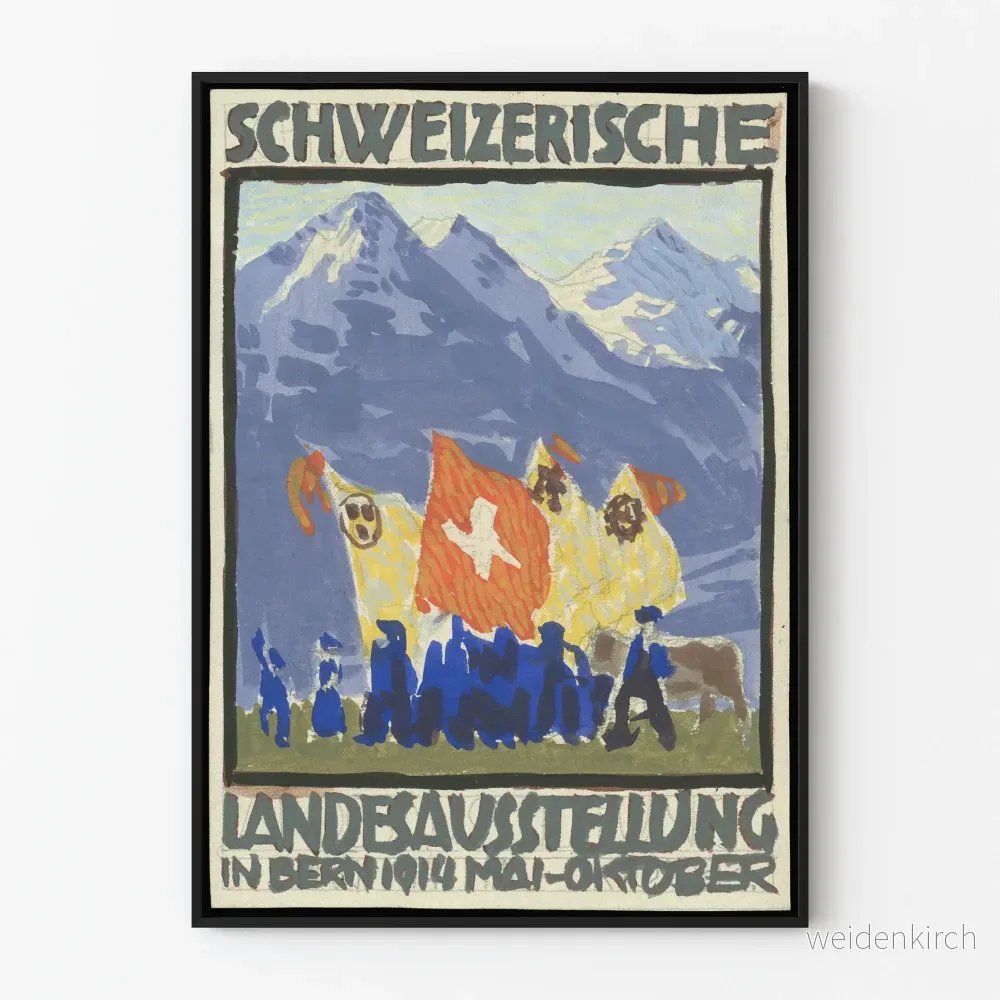 Vintageposter Schweiz Nationella Bernutställningen 1914