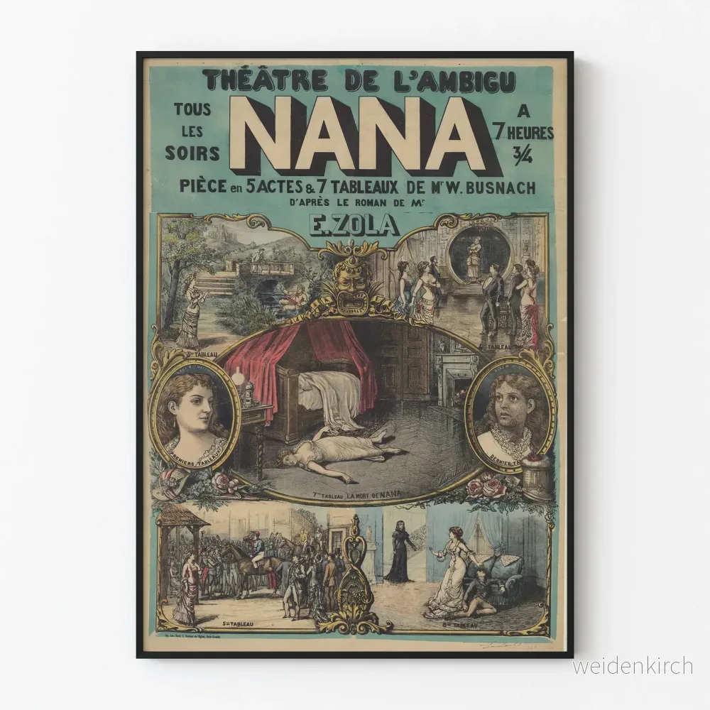 Teateraffisch Nana - Vintage väggdekoration