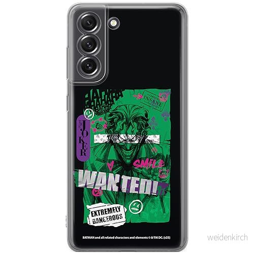ERT GROUP mobiltelefonfodral för Samsung S21 FE originalt och officiellt licensierat DC mönster Joker 026 optimalt anpassad till formen på mobiltelefonen, fodral tillverkad av TPU plast 5905795052065