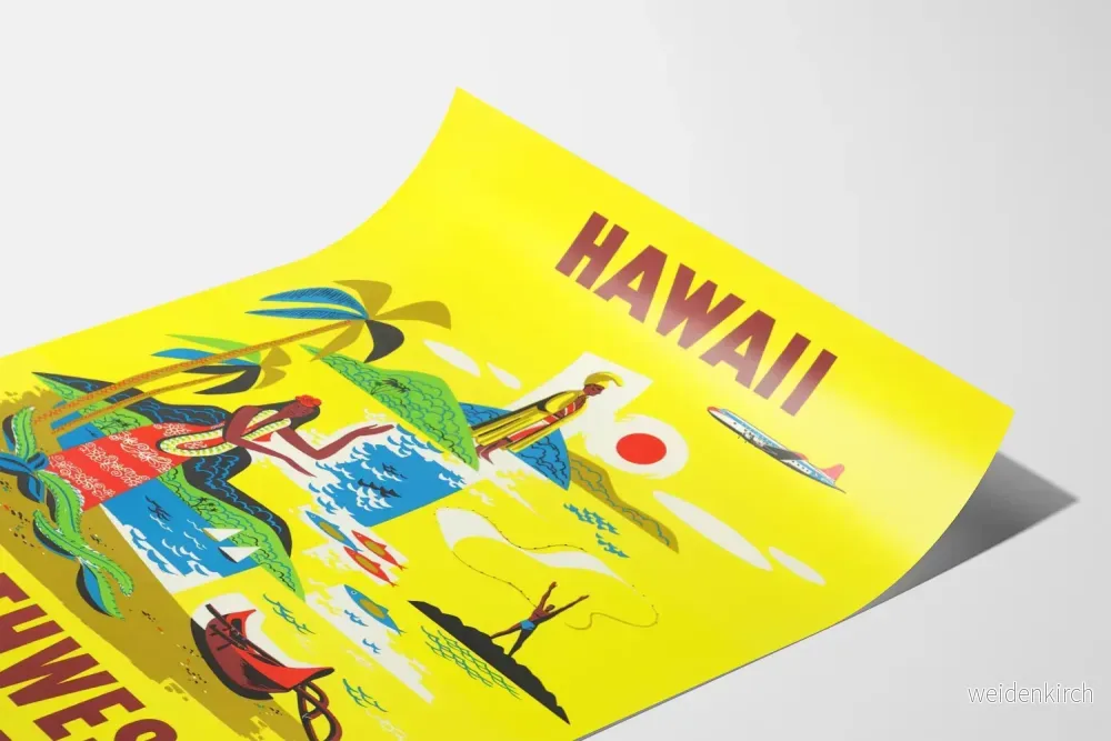 Vintageposter Hawaii Northwest Orient Airlines - Bild 3