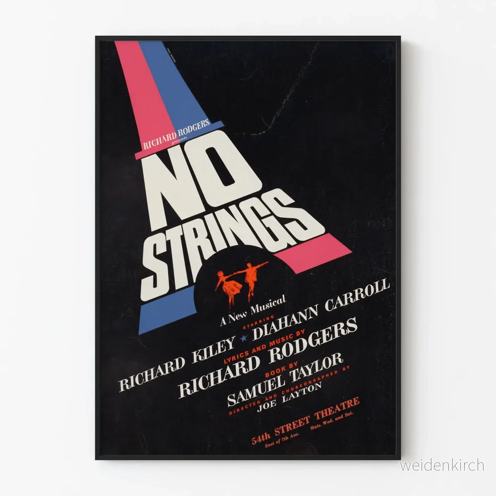 Vintageposter No Strings – Musikväggdekoration Vintageposter No Strings – Musikväggdekoration