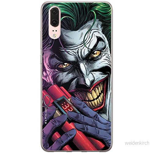 ERT GROUP mobiltelefonfodral för Huawei P20 originalt och officiellt licensierat DC mönster Joker 013 Vit optimalt anpassad till formen på mobiltelefonen, fodral tillverkad av TPU plast 5905131561619