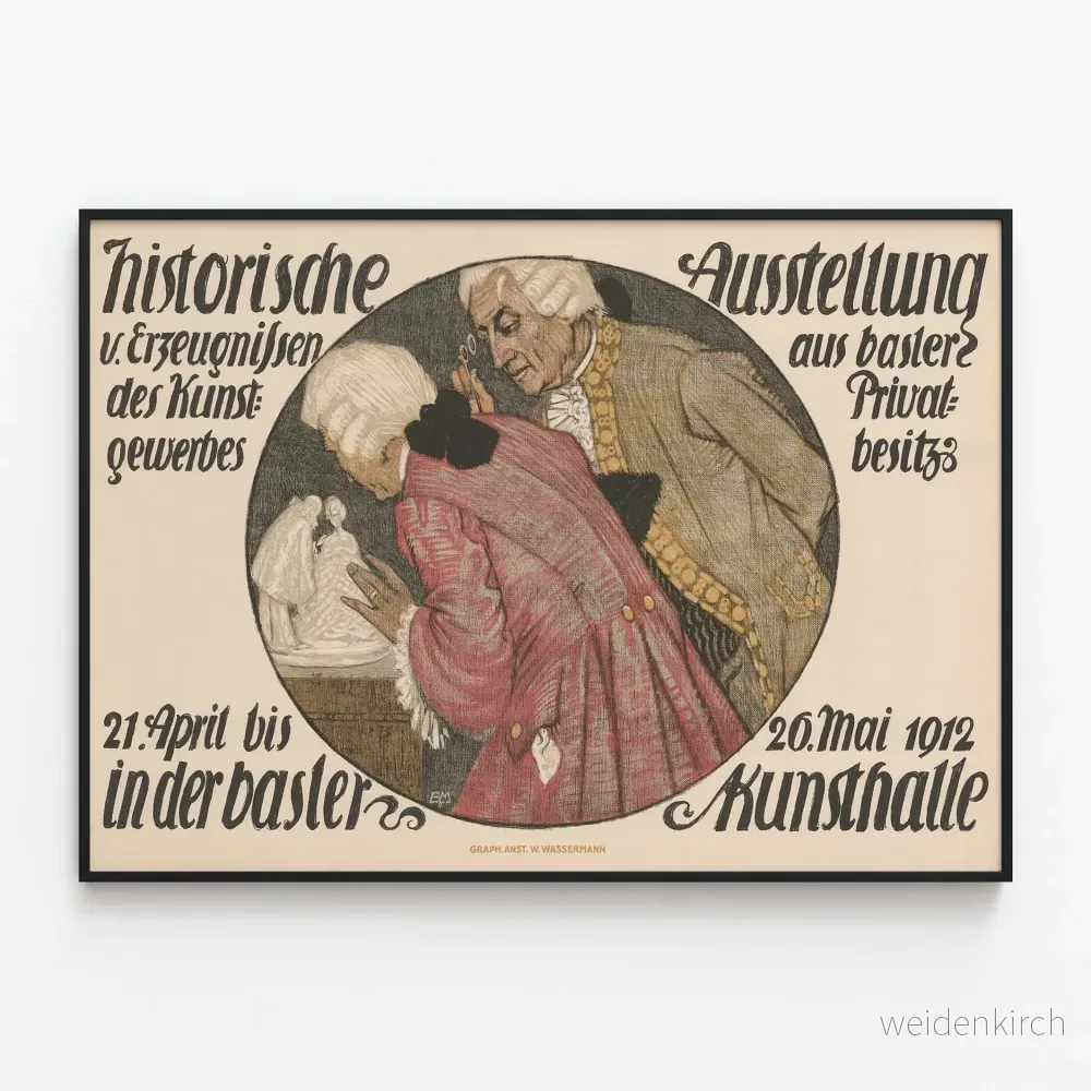 Vintageaffisch Utställning Historisk Hantverk Konst – Basel 1912 Vintageaffisch Utställning Historisk Hantverk Konst – Basel 1912