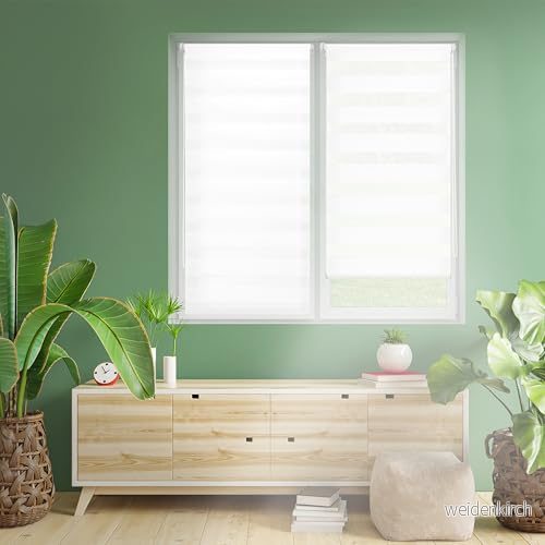 Blindecor Indus dubbelrullgardin fästs utan borrning duo rullgardin vit 80 x 130 cm (bredd längd) tygstorlek 77 125 8434363289833