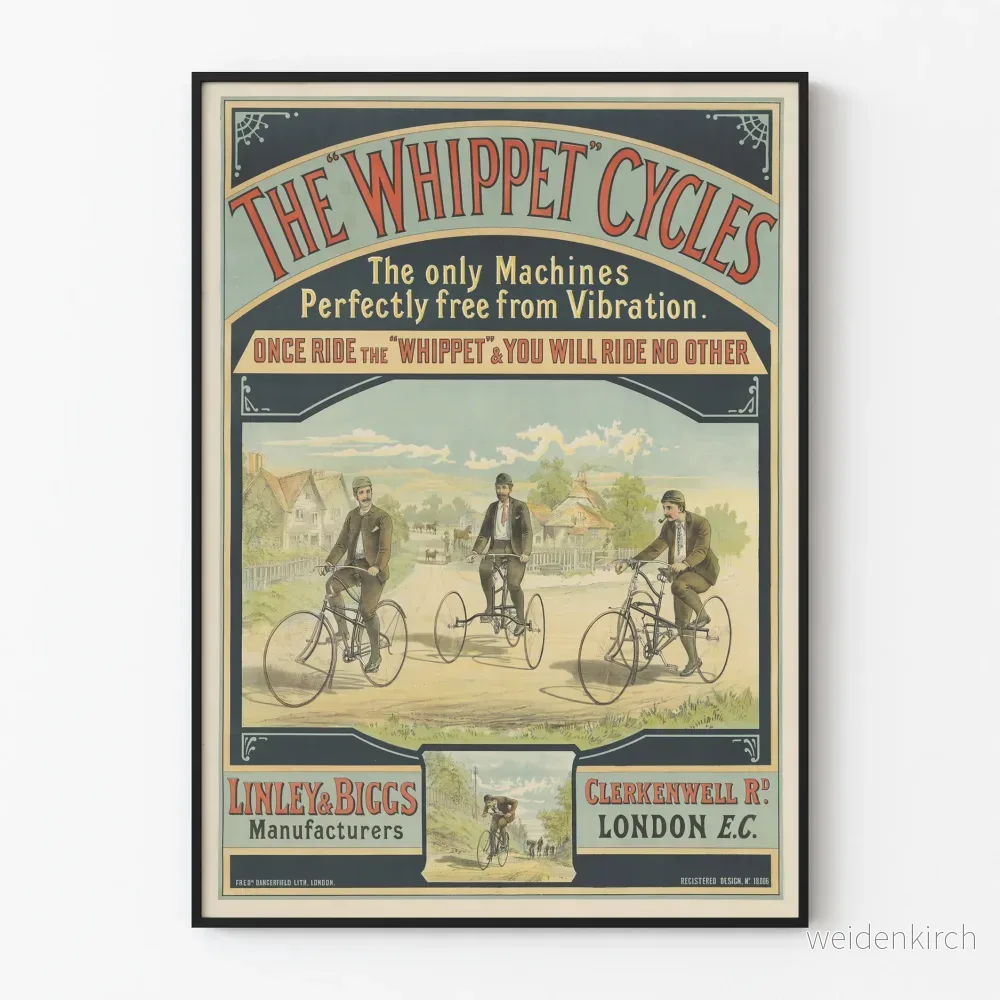 Vintageposter The Whippet Cycles för väggdekoration