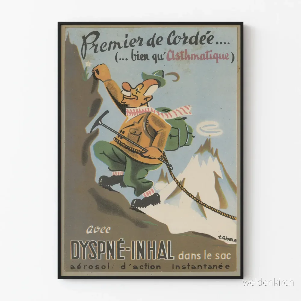 Vintageposter Dyspné-Inhal aerosol för astmatiker
