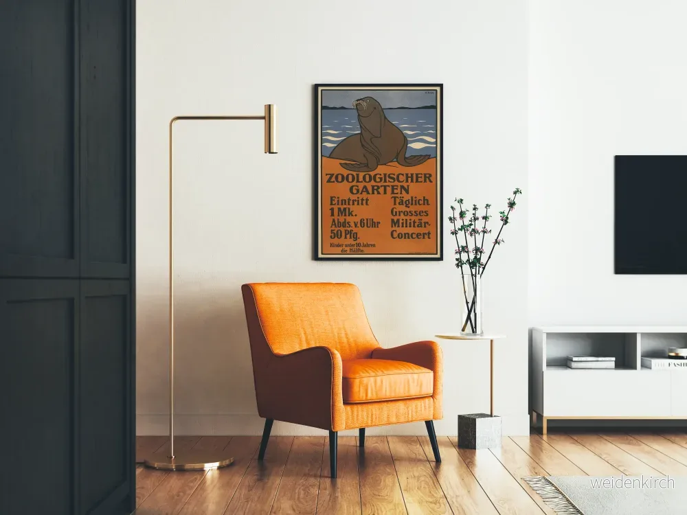 Väggdekorationsposter av zoo med sjölejon vintage - Bild 2