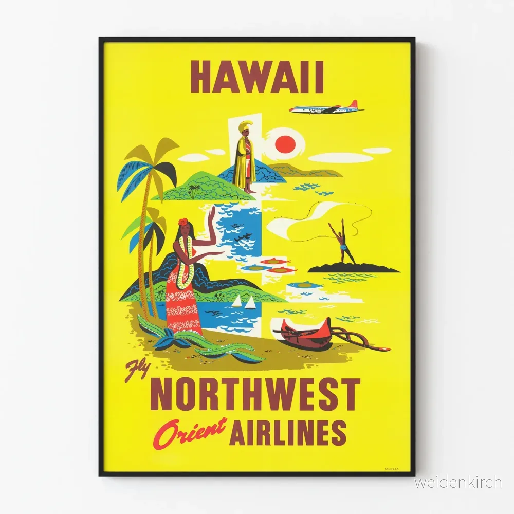 Vintageposter Hawaii Northwest Orient Airlines