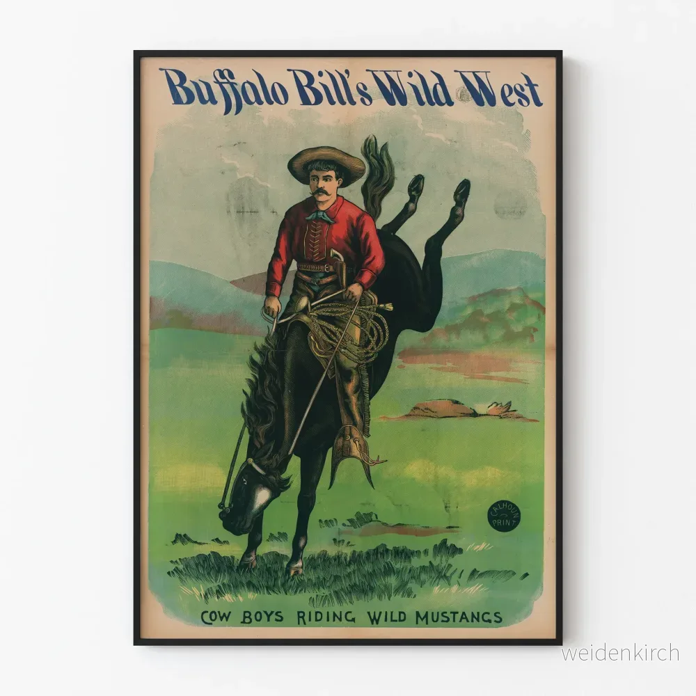 Vintageposter Buffalo Bills Vilda Väst – Cowboys på Häst Vintageposter Buffalo Bills Vilda Väst – Cowboys på Häst