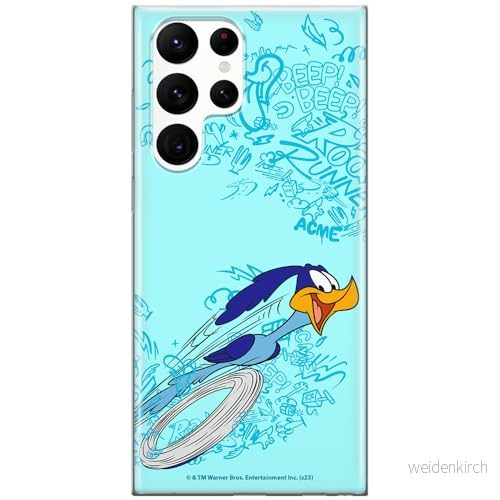 ERT GROUP mobiltelefonfodral för Samsung S22 ULTRA originalt och officiellt licensierat Looney Tunes mönster Roadrunner 004 anpassad till formen på mobiltelefonen, fodral tillverkad av TPU plast 5905795127299