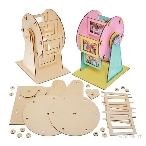 Baker Ross FX958 Fotoram i trä med pariserhjul 1 paket, fotoramar för barn 5063067009176