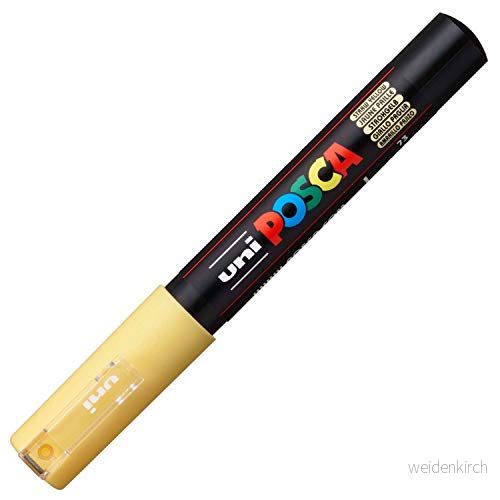 uni ball 186706 POSCA markeringspenna med extra fin rund spets, halmgul 4902778167816