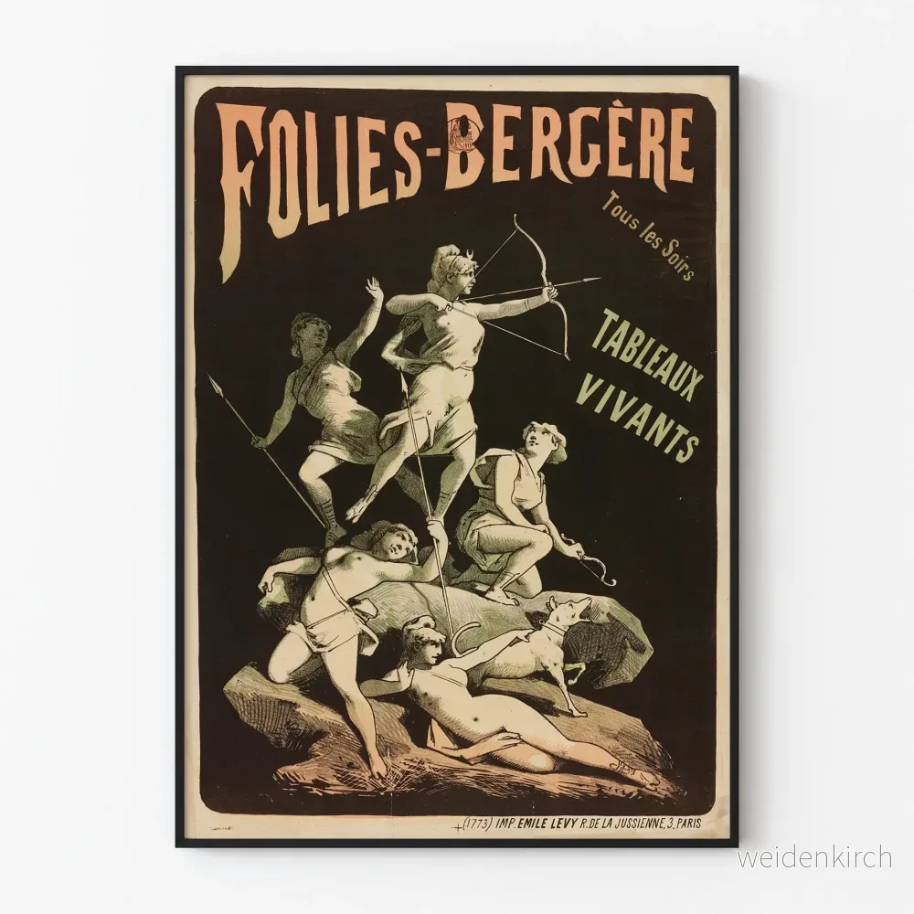 Vintageposter Folies Bergère - Levande Bilder