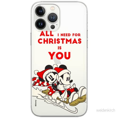 ERT GROUP mobiltelefonfodral för Iphone 13 PRO MAX originalt och officiellt licensierat Disney mönster Mickey and Minnie 015 Vit optimalt anpassad, gedeeltelijk transparant 5903932872644