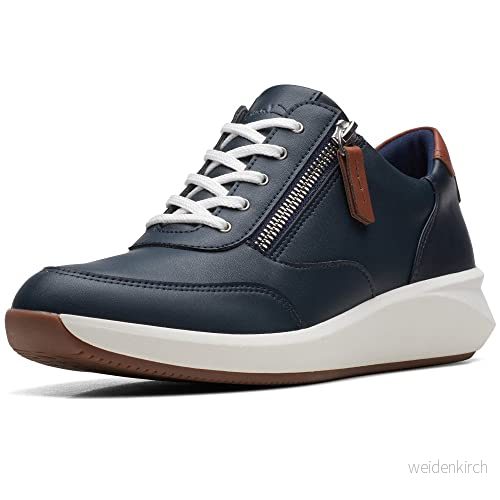 Clarks Un Rio Zip Womens Navy Combi, 4 5063090039225
