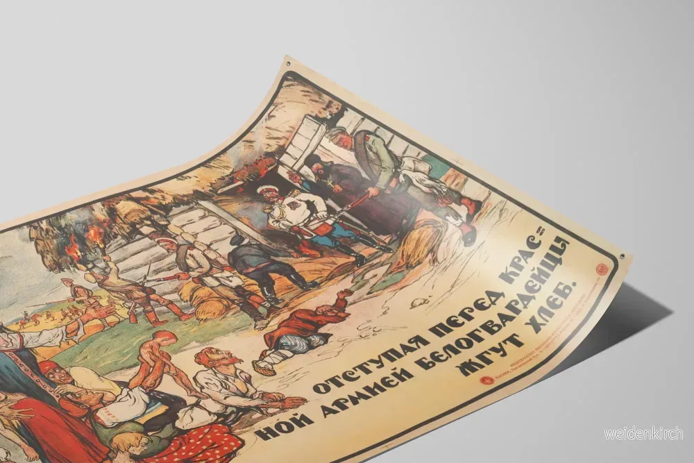 Vintage militärposter med brödbrännande motiv i Ryssland - Bild 2