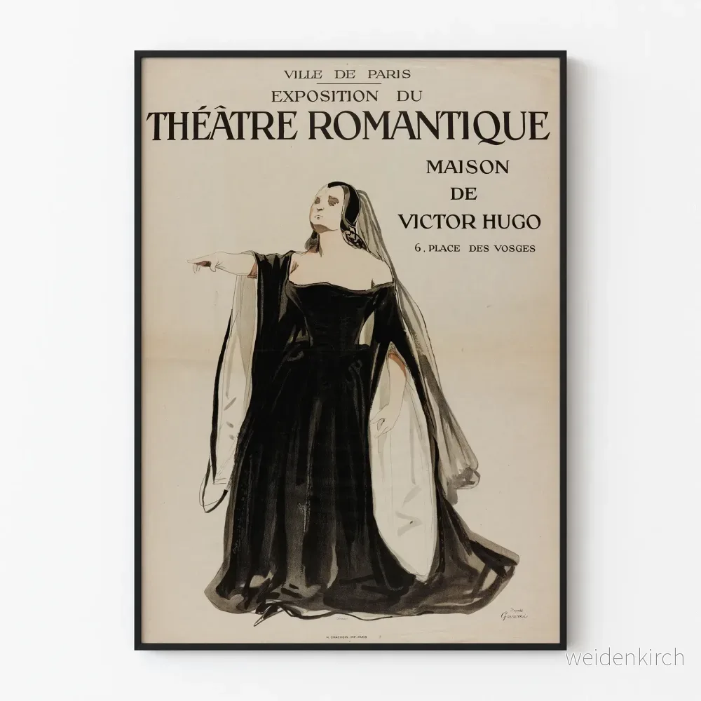 Affisch utställning teater romantiska huset av Victor Hugo – väggdekoration Paris Affisch utställning teater romantiska huset av Victor Hugo – väggdekoration Paris