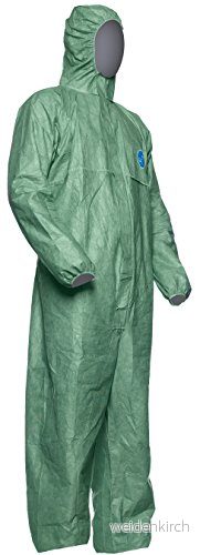 DuPont Tyvek 500 Xpert kemiska skyddskläder, med huva, kategori III, typ 5 B och 6 B, robust lätt grön storlek L 5450208011936
