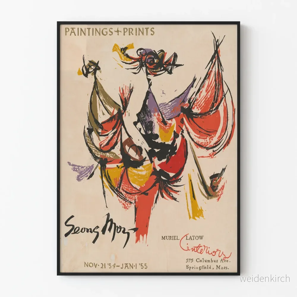 Färgglad abstrakt dekorativ poster med konstnärlig typografi