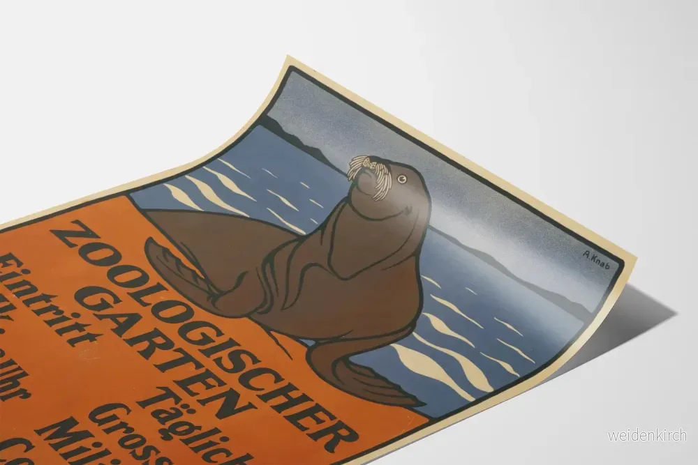 Väggdekorationsposter av zoo med sjölejon vintage - Bild 3