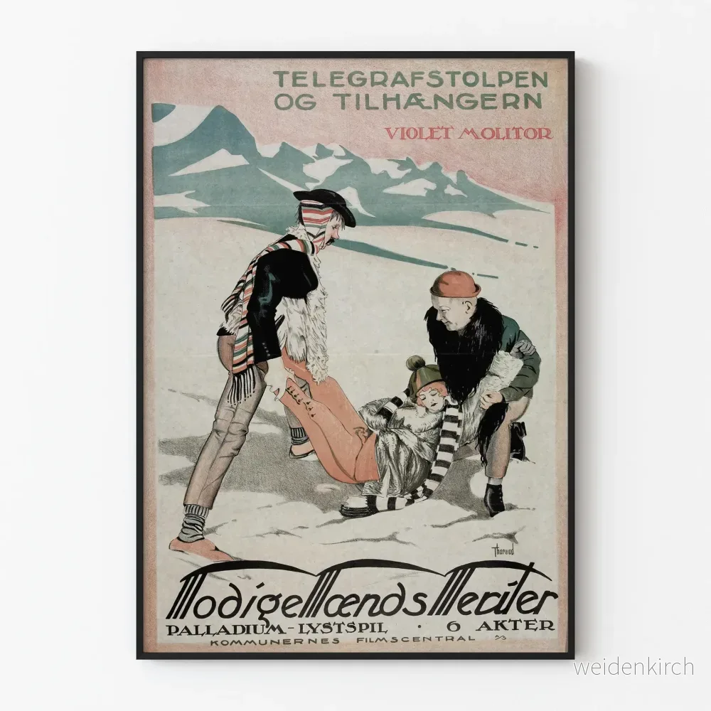 Vintageposter Modige Mäns Meriter - Retro väggdekoration Skandinavien