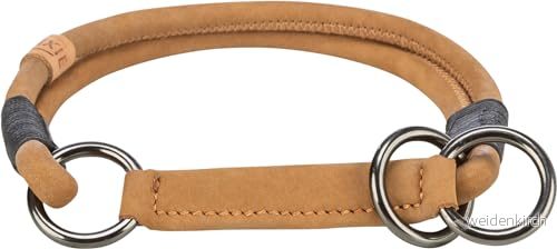TRIXIE Zug Stopp BE NORDIC hundhalsband i läder L brun bekvämt för stora hundar med dragbegränsning robust och elegant 17141 4047974171417