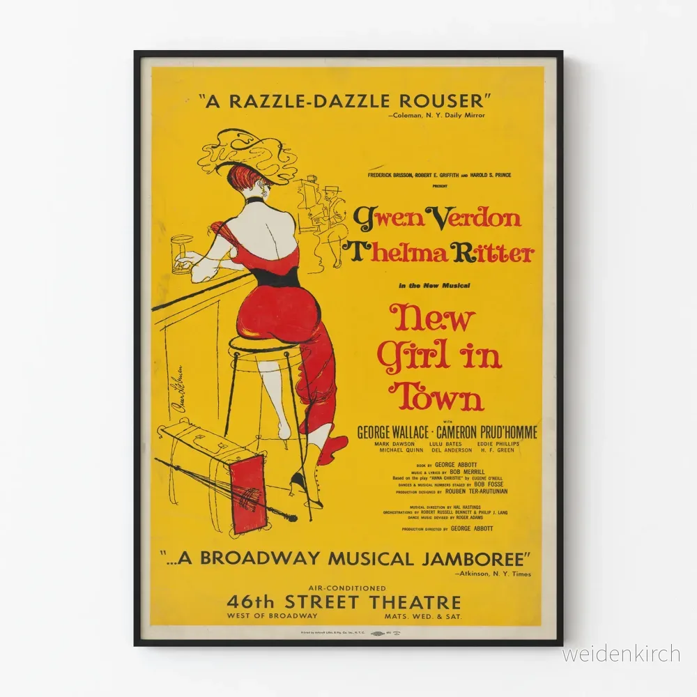 Vintage affisch Musikalisk New Girl in Town