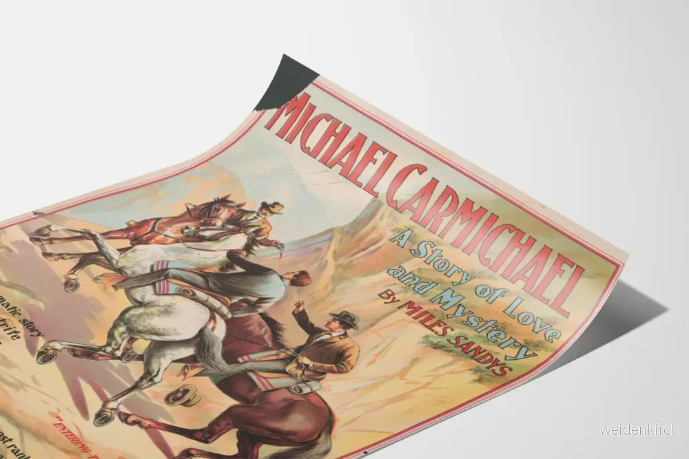Vintageposter av Michael Carmichael, kärlekshistoria och mysterium - Bild 3