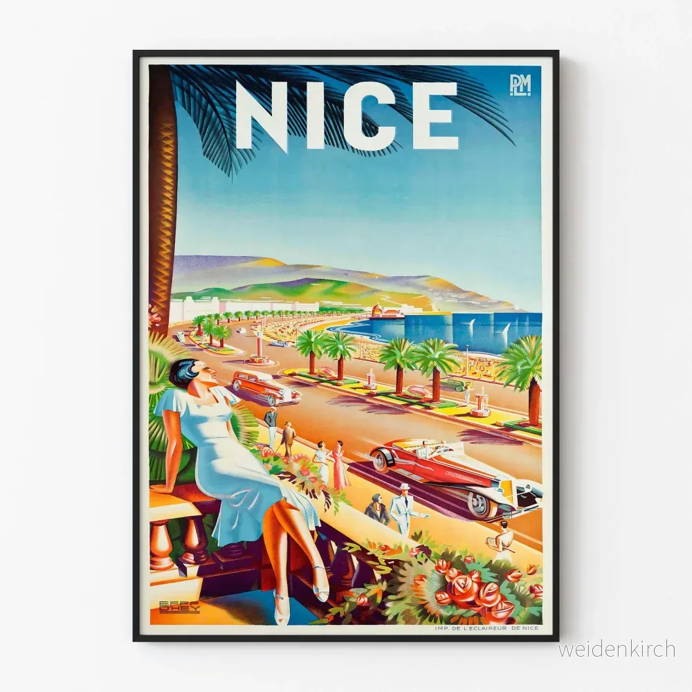 Promenaden des Anglais i Nice | Konsttryck av äldre Poster