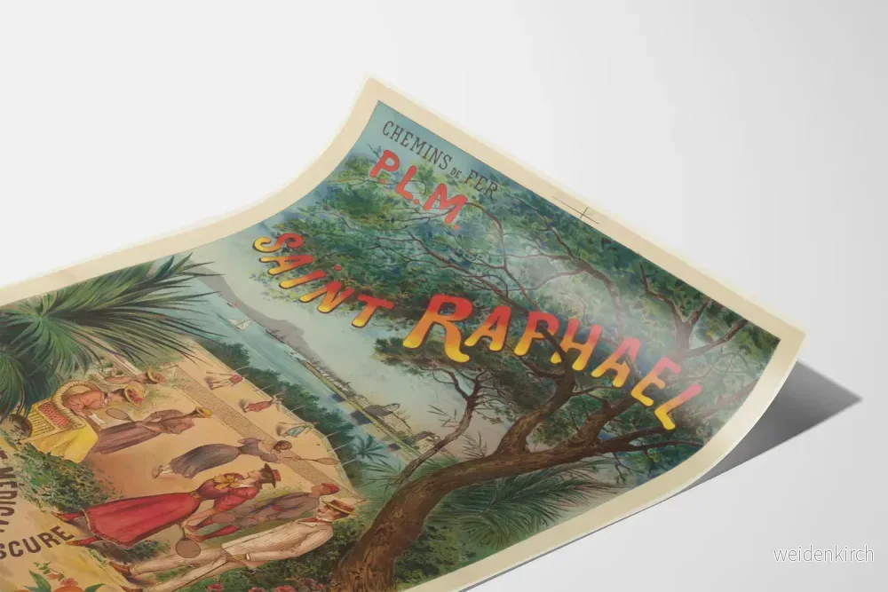 Vintageposter för Saint Raphaël Chemins de Fer P.L.M. för väggdekoration - Bild 3