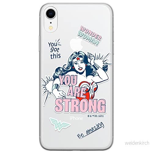 ERT GROUP mobiltelefonfodral för Apple Iphone XR originalt och officiellt licensierat DC mönster Wonder Woman 025 Vit optimalt anpassad till formen på mobiltelefonen, gedeeltelijk transparant 5903932932669