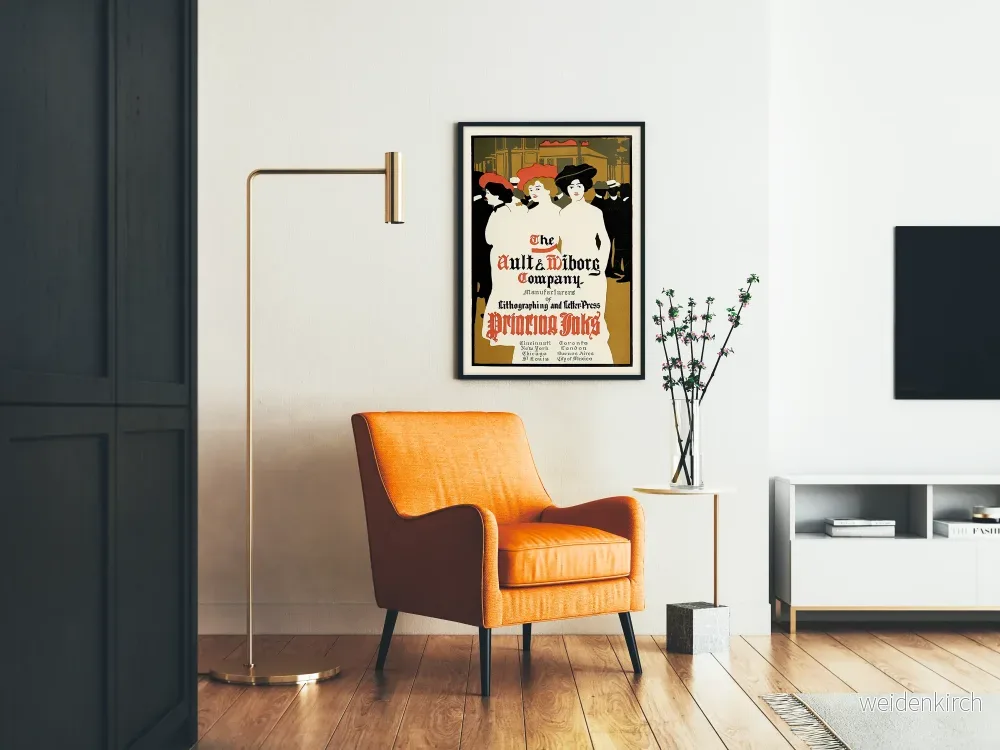 Vintageposter Ault & Wiborg Company - Typografisk väggdekoration - Bild 2