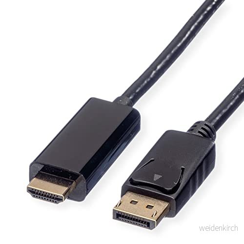 ROLINE Displayport till HDMI kabel DP anslutning för bildskärm ?Projektor?Grafik UHD överföring 5 m 7611990149940