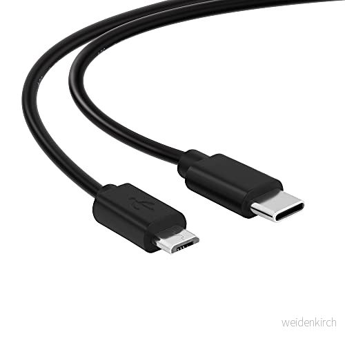 conecto 2,00 m USB C till Mirco 2.0 anslutningskabel, datakabel och laddkabel, svart 4250684924710