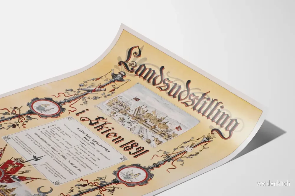Vintageaffisch Landzudstilling i Skien 1891 för väggdekoration - Bild 3