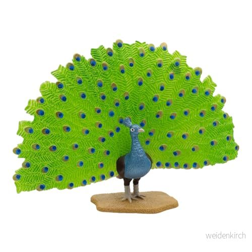Bullyland 69390 leksaksfigur påfågel, ca 8,6 cm stor djurfigur, detaljrik, PVC fri, perfekt som en liten gåva för barn från 3 år 4007176693902