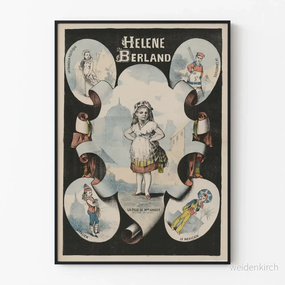Vintageposter Héloïse Berland La Fille de Mme Angot - Retro Väggdekoration