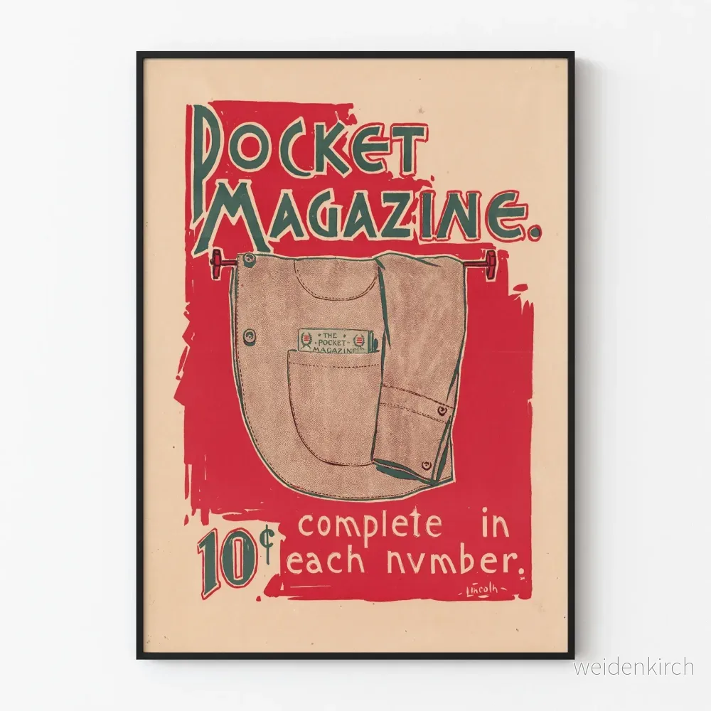 Vintage fickposter för magasin