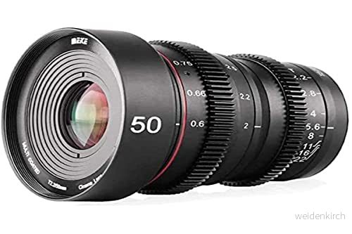 Meike 50 mm T2.2 Cinema Lens MFT, Manuell fokus, Helt metallhölje, för inspelning av filmmaterial med hög upplösning 6955184935072
