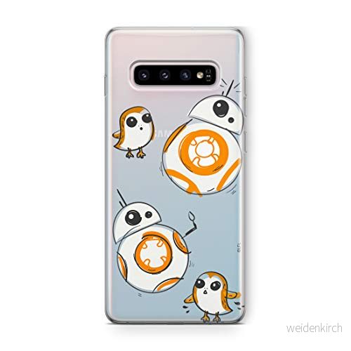 ERT GROUP mobiltelefonfodral för Samsung S10 PLUS originalt och officiellt licensierat Star Wars mönster BB 8 010 Vit optimalt anpassad till formen på mobiltelefonen, gedeeltelijk transparant 5903537307077