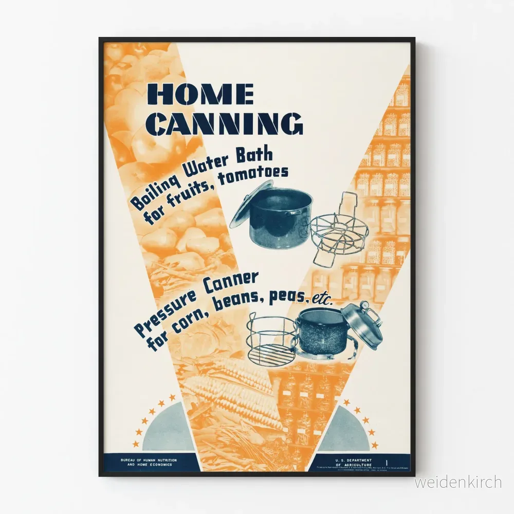 Vintageposter för hemkonservering av frukt och grönsaker