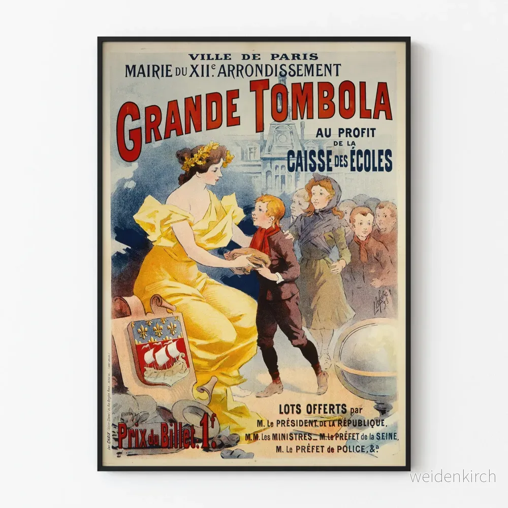 Gammal poster för Stora Tombolan Paris - Vintage väggdekoration