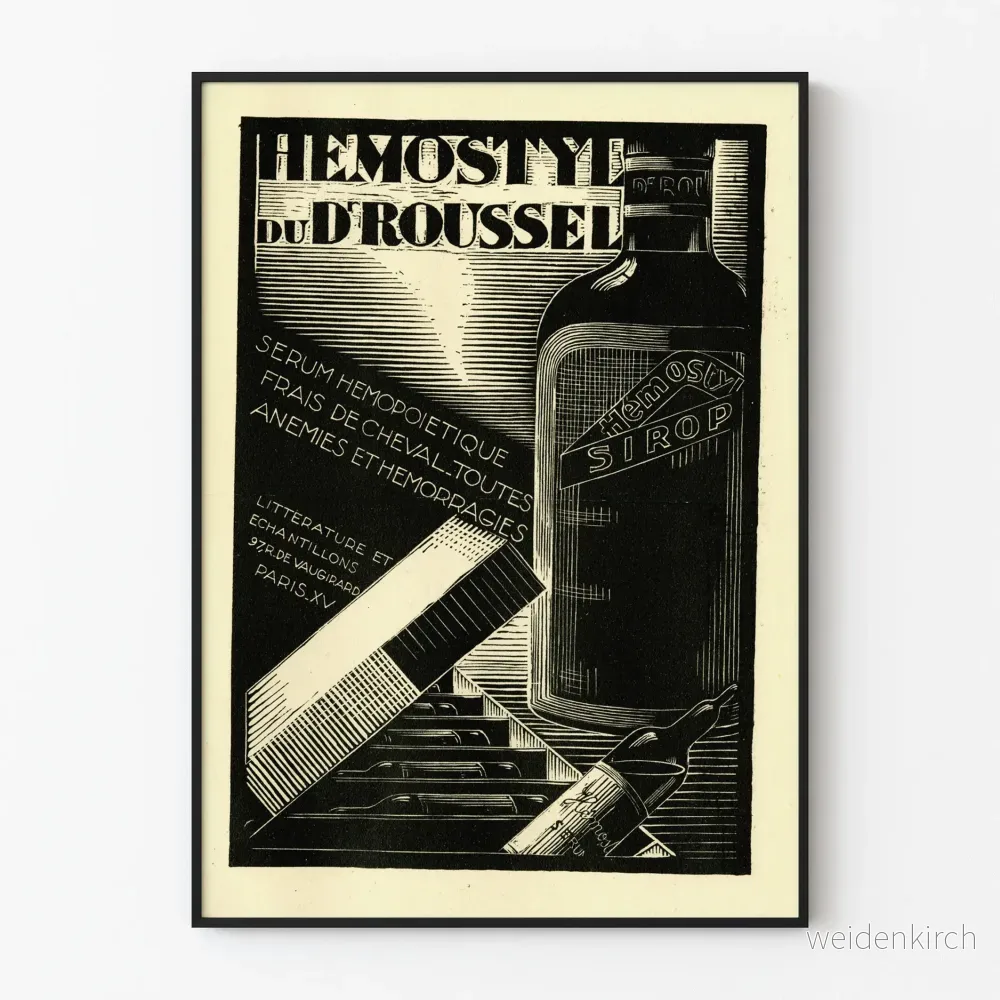 Vintageposter Hemostyl av Dr Roussel – Väggdekoration för gammal apotek