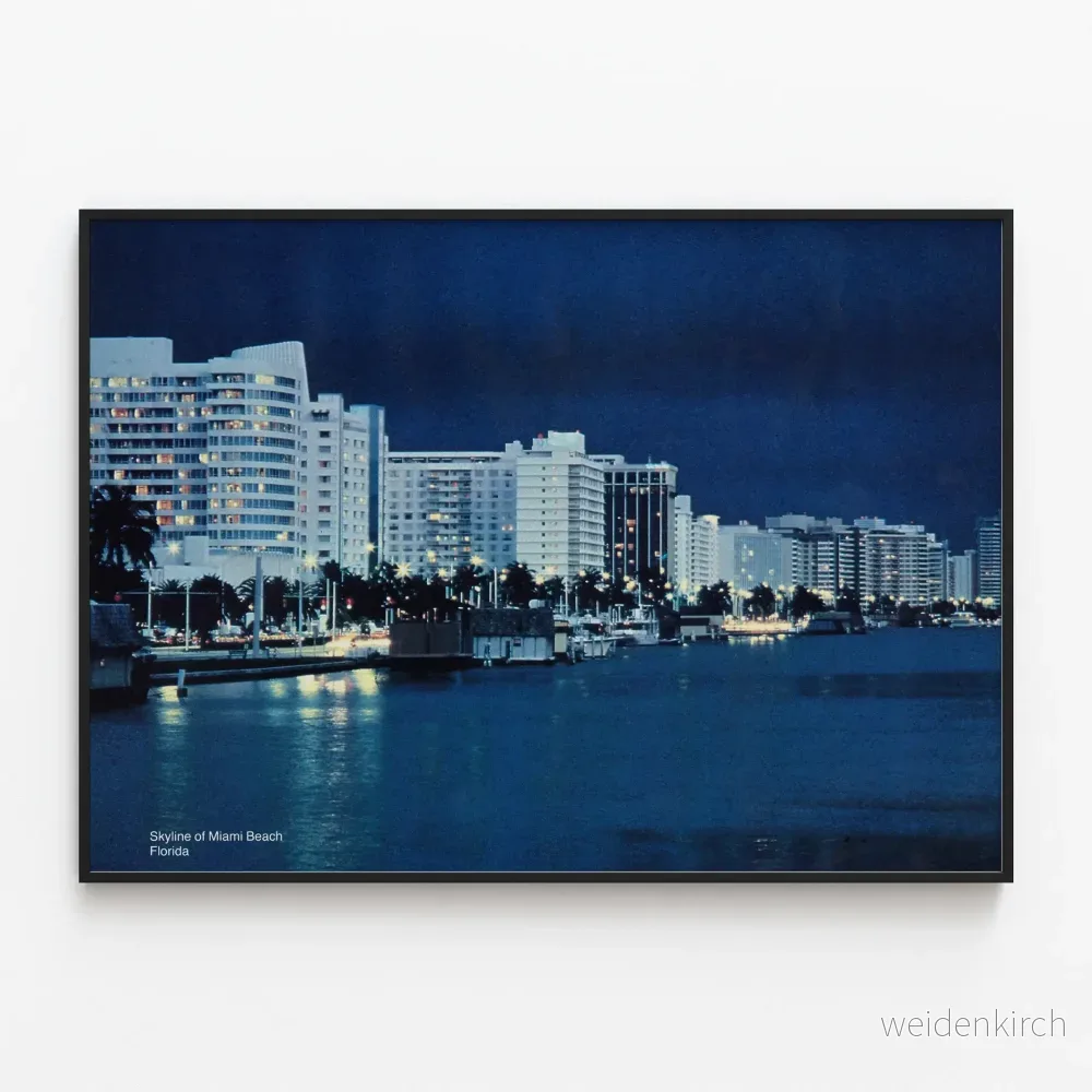 Miami Beach Skyline Nattbild Poster